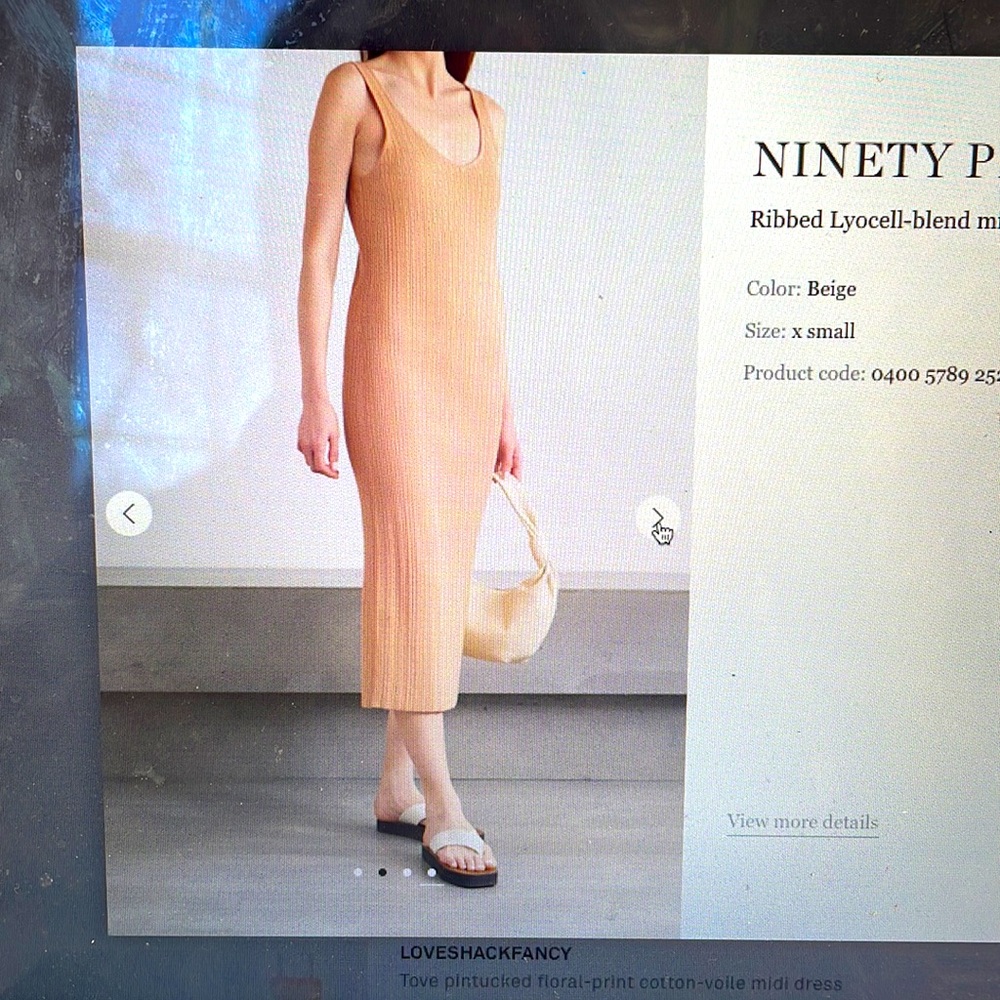 Ninety Percent Ribbed Lyocell blend midi dress